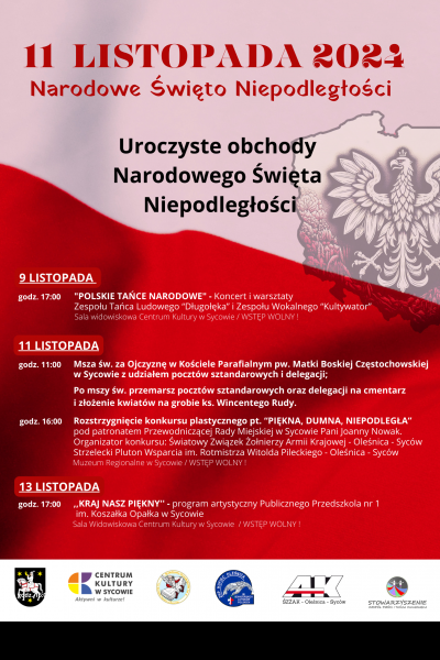 Uroczyste Obchody Narodowego Święta Niepodległości w Sycowie!