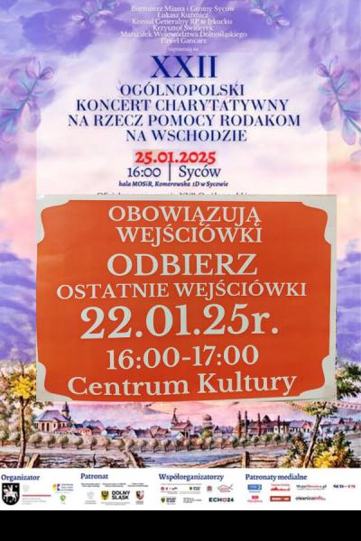 XXII OGÓLNOPOLSKI KONCERT CHARYTATYWNY NA RZECZ POMOCY RODAKOM NA WSCHODZIE