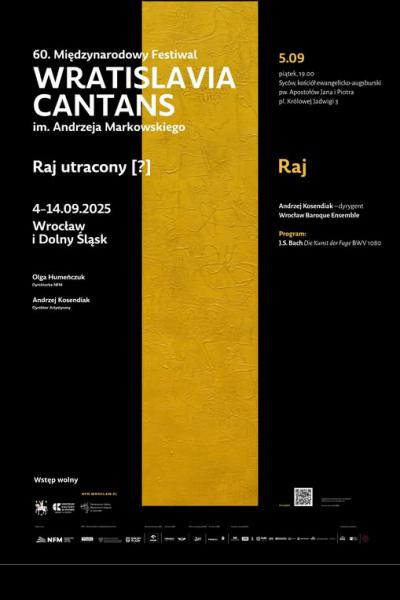 Koncert w ramach 60. Międzynarodowego Festiwalu Wratislavia Cantans im. Andrzeja Markowskiego - 