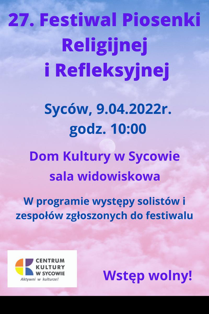 27. Festiwal Piosenki Religijnej i Refleksyjnej w Sycowie